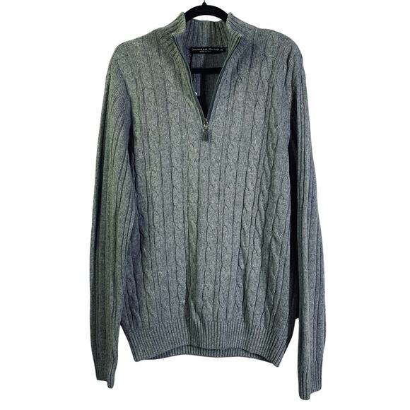 DANIELE BLASI NWT Sweater XL Italian Wool Cable Knit Quarter Zip‎ Mock Neck - Picture 2 of 11